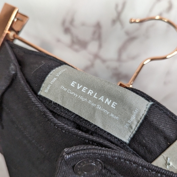 Everlane Denim Womens Black The Curvy High Rise Skinny Jean Crop NEW - Picture 5 of 16